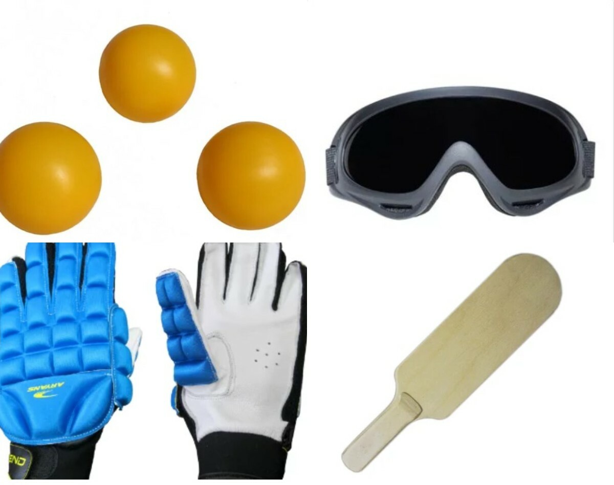 Набор для игры в шоудаун( 3 мяча, 2 перчатки, 2 маски, 4 ракетки)